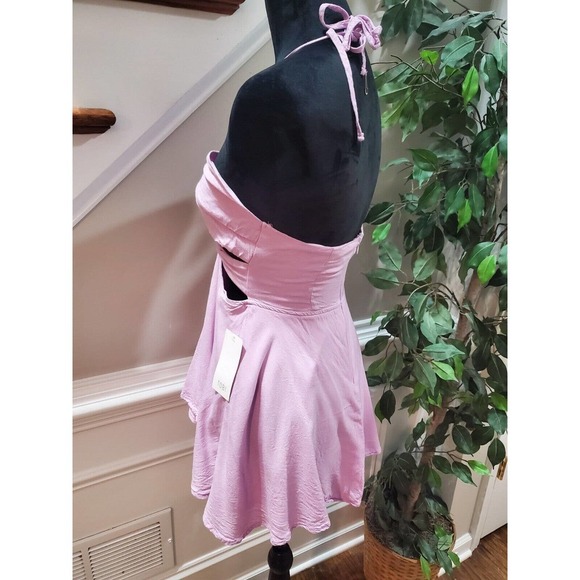 Tobi Women's Pink 100% Viscose Halter Neck Sleeveless Casual Top Blouse Size M - Picture 5 of 12